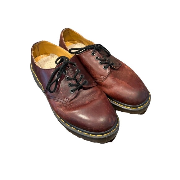 Vtg Dr Martens 1461 Made In England Brown Leather Oxfords Shoes US Men 10